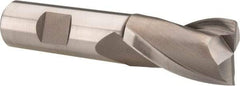 Hertel - 15/16", 1-1/2" LOC, 3/4" Shank Diam, 3-3/4" OAL, 2 Flute, High Speed Steel Square End Mill - Single End, Uncoated, Spiral Flute, 30° Helix, Centercutting, Right Hand Cut, Right Hand Flute - Apex Tool & Supply