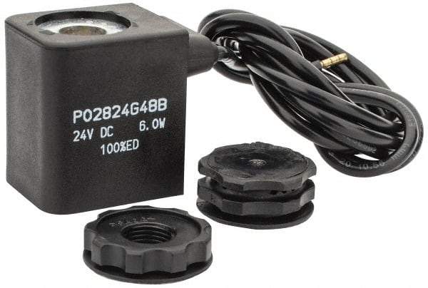 Parker - 24 DC Volt, Class F, Solenoid Coil - 6.0 Watt, IP 65 Enclosure, Use with Parker B Series Viking Valve - Apex Tool & Supply