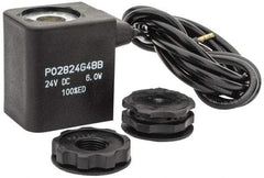 Parker - 24 DC Volt, Class F, Solenoid Coil - 6.0 Watt, IP 65 Enclosure, Use with Parker B Series Viking Valve - Apex Tool & Supply