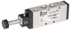 Parker - 1/2" NPT Port, Single Solenoid, 2 Position Valveless Coil, Aluminum Solenoid Valve - Normally Open Through Ports 1 & 2, 232 Max PSI, Buna-N Seal - Apex Tool & Supply