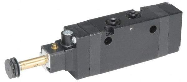 Parker - 3/8" NPT Port, Single Solenoid, 3 Way, Valveless Coil, Aluminum Solenoid Valve - Normally Closed, 145 Max PSI, Buna-N Seal - Apex Tool & Supply