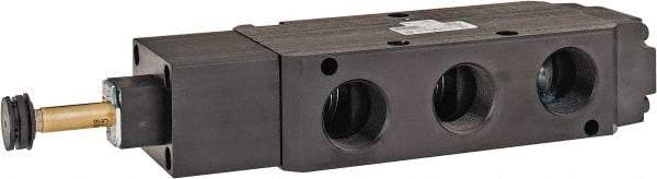 Parker - 3/4" NPT Port, Single Solenoid, 2 Position Valveless Coil, Aluminum Solenoid Valve - Normally Open Through Ports 1 & 2, 145 Max PSI, Buna-N Seal - Apex Tool & Supply