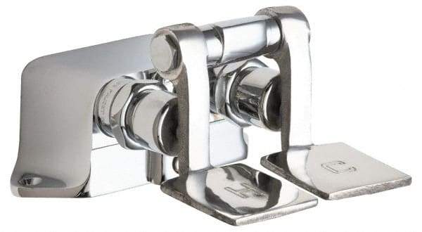 Chicago Faucets - Floor Mounted With Short Pedals Bathroom Faucet - Self Closing Cartridges, No Drain - Apex Tool & Supply