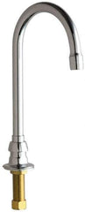 Chicago Faucets - Deck Mounted Bathroom Faucet - Single Supply For Tempered Water, No Drain, Gooseneck Spout - Apex Tool & Supply