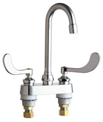 Chicago Faucets - Wrist Blade Handle, Deck Mounted Bathroom Faucet - Two Handle, Educational and Healthcare Drain, Gooseneck Spout - Apex Tool & Supply