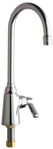 Chicago Faucets - Deck Mount, Bar and Hospitality Faucet without Spray - One Handle, Lever Handle, Gooseneck Spout - Apex Tool & Supply