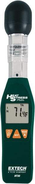 Extech - 32 to 122°F, 0 to 100% Humidity Range, Heat Stress WBGT Meter - 3% Relative Humidity Accuracy - Apex Tool & Supply