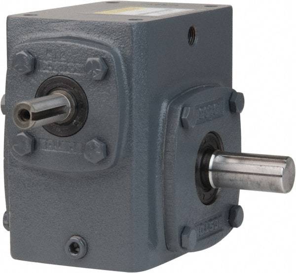 Boston Gear - 1-3/4 Centerline Distance, 60:1, 29 RPM Output, 0.35 Input Horsepower, 527 Lbs. Max Torque, Speed Reducer - Part No. 718-60-J, 5/8" Shaft Diam, Single Shaft Right, 3.81" High - Apex Tool & Supply