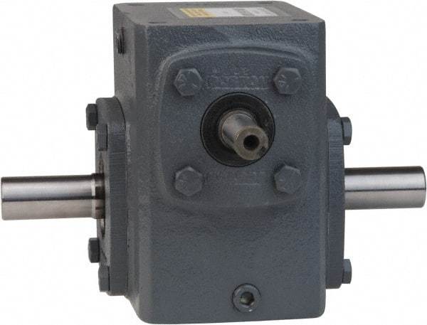 Boston Gear - 2.62 Centerline Distance, 60:1, 29 RPM Output, 0.89 Input Horsepower, 1,385 Lbs. Max Torque, Speed Reducer - Part No. 726-60-H, 3/4" Shaft Diam, Double Shaft Left & Right, 5.56" High - Apex Tool & Supply
