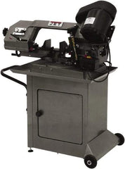 Jet - 5 x 6" Max Capacity, Manual Step Pulley Horizontal Bandsaw - 80, 120 & 200 SFPM Blade Speed, 115/230 Volts, 45 & 60°, 1 Phase - Apex Tool & Supply