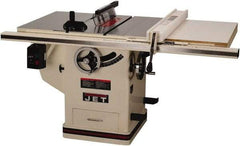 Jet - 10" Blade Diam, 5/8" Arbor Diam, 1 Phase Table Saw - 5 hp, 65" Wide x 36" Deep x 38" High, 230 Volt, 3" Cutting Depth - Apex Tool & Supply