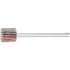 PFERD - 3/8" Diam x 3/8" Face Width, Aluminum Oxide Coated Mounted Flap Wheel - 1/8" Shank Mount, 80 Grit, 75,000 Max RPM - Apex Tool & Supply