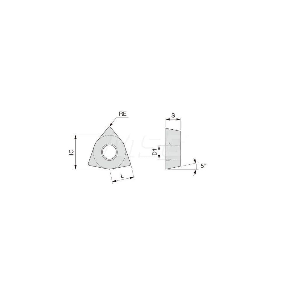 Turning Insert:  WBGT520.5L-JS SH730,  Solid Carbide TiAlN Finish,  Left Hand,  0.0080″ Corner Radius,  80.0 &deg N/A Trigon,  Series  WBGT