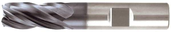 Niagara Cutter - 1", 4 Flute, Single End, Solid Carbide, 0.03" Corner Radius End Mill - 5" OAL, Right Hand Flute, 2" LOC, Right Hand Cut - Apex Tool & Supply