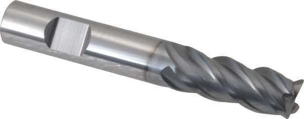 Niagara Cutter - 3/8", 4 Flute, Single End, Solid Carbide, 0.02" Corner Radius End Mill - 2-1/2" OAL, Right Hand Flute, 7/8" LOC, Right Hand Cut - Apex Tool & Supply