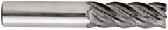 Niagara Cutter - 3/8", 5 Flute, Single End, Solid Carbide, 0.015" Corner Radius End Mill - 2-1/2" OAL, 40° Helix, Right Hand Flute, 7/8" LOC, Right Hand Cut - Apex Tool & Supply