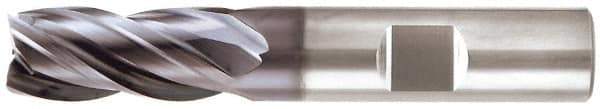 Niagara Cutter - 1", 2" LOC, 1" Shank Diam, 5" OAL, 4 Flute, Solid Carbide Square End Mill - Single End, AlCrN Finish, Spiral Flute, Variable° Helix, Centercutting, Right Hand Cut, Right Hand Flute, Series STS430 - Apex Tool & Supply