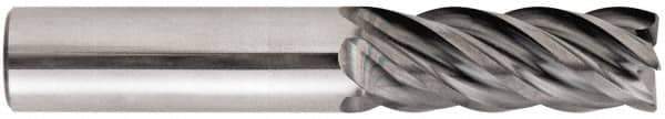 Niagara Cutter - 3/8", 7/8" LOC, 3/8" Shank Diam, 2-1/2" OAL, 5 Flute, Solid Carbide Square End Mill - Single End, AlCrN Finish, Spiral Flute, Variable° Helix, Centercutting, Right Hand Cut, Right Hand Flute, Series STS540 - Apex Tool & Supply