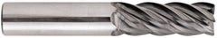Niagara Cutter - 3/8", 7/8" LOC, 3/8" Shank Diam, 2-1/2" OAL, 5 Flute, Solid Carbide Square End Mill - Single End, AlCrN Finish, Spiral Flute, Variable° Helix, Centercutting, Right Hand Cut, Right Hand Flute, Series STS540 - Apex Tool & Supply