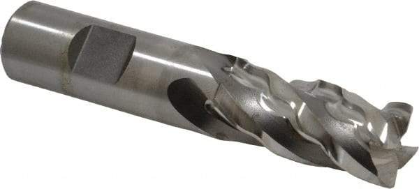 Niagara Cutter - 1", 4 Flute, Single End, Cobalt, Corner Chamfer End Mill - 4-1/2" OAL, Right Hand Flute, 2" LOC, Right Hand Cut - Apex Tool & Supply