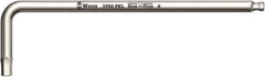 Wera - 5mm Hex, Long Arm, Hex Key - 154mm OAL, Metric System of Measurement - Apex Tool & Supply