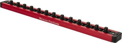 Value Collection - 13 Piece Capacity Magnetic Locking Socket Holder - 1/4" Drive, Red - Apex Tool & Supply