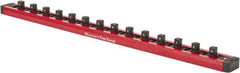 Value Collection - 12 Piece Capacity Magnetic Locking Socket Holder - 3/8" Drive, Red - Apex Tool & Supply