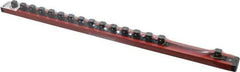 Value Collection - 16 Piece Capacity Magnetic Locking Socket Holder - 1/2" Drive, Red - Apex Tool & Supply