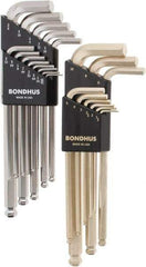 Bondhus - 22 Piece L-Key Combo Hex Key Set - Hex Range 0.05 to 3/8" - Apex Tool & Supply