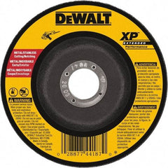 DeWALT - 24 Grit, 9" Wheel Diam, 3/32" Wheel Thickness, Type 27 Depressed Center Wheel - Zirconia Alumina, Resinoid Bond, 6,600 Max RPM - Apex Tool & Supply