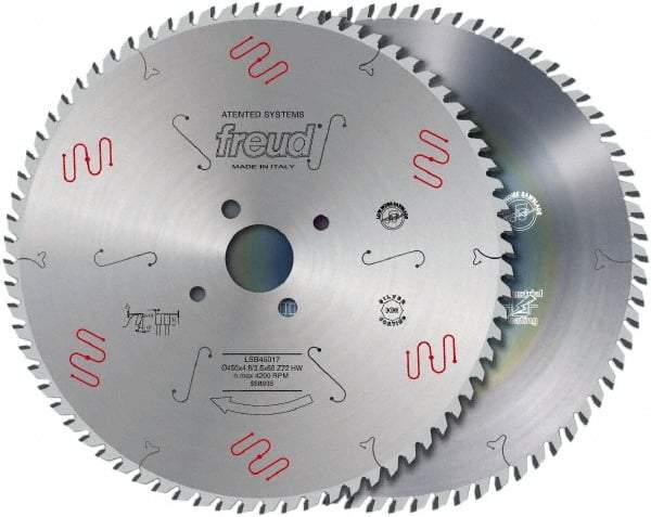 Freud - 450mm Diam, 60mm Arbor Hole Diam, 72 Tooth Wet & Dry Cut Saw Blade - Carbide-Tipped, Standard Round Arbor - Apex Tool & Supply