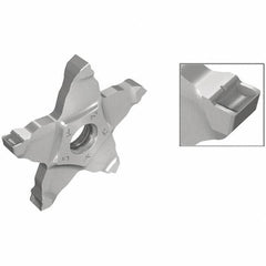 Iscar - PENTA C IC908 Grade, 0.113" Cutting Width, Carbide Cutoff Insert - Neutral Lead Angle, 0.008" Cnr Rad, TiAlN Coated, Other End - Apex Tool & Supply