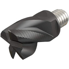Iscar - MM EFS-CF Grade IC908 Carbide End Milling Tip Insert - TiAlN Finish, 4 Flutes, 3/8" Cutting Diam, 0.287" Depth of Cut, 0.51" Extension, 38° Helix - Apex Tool & Supply