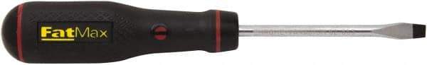 Stanley - 225mm OAL Standard Slotted Screwdriver - 100mm Blade Length, Round Shank, Ergonomic Handle - Apex Tool & Supply