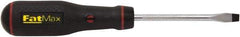 Stanley - 225mm OAL Standard Slotted Screwdriver - 100mm Blade Length, Round Shank, Ergonomic Handle - Apex Tool & Supply