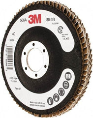 3M - Flap Disc - Cloth Backing, Arbor Attaching System - Apex Tool & Supply