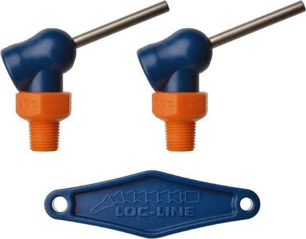 Loc-Line - 1/8" Hose Inside Diam x 1/16" Nozzle Diam, High-Pressure Coolant Hose Nozzle - NPT, for Use with Loc-Line Modular Hose System, 2 Pieces - Apex Tool & Supply