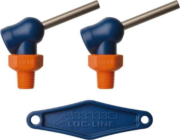 Loc-Line - 1/8" Hose Inside Diam x 5/32" Nozzle Diam, High-Pressure Coolant Hose Nozzle - NPT, for Use with Loc-Line Modular Hose System, 2 Pieces - Apex Tool & Supply