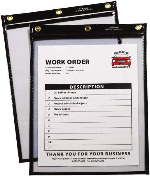 C-LINE - 15 Piece Black/Clear Shop Ticket Holder - 12" High x 9" Wide - Apex Tool & Supply