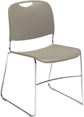 NPS - Polypropylene Grey Stacking Chair - Chrome Frame, 17" Wide x 22-1/2" Deep x 31" High - Apex Tool & Supply
