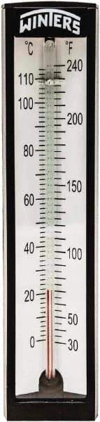 Winters - 30 to 240°F, Industrial Thermometer with Standard Thermowell - 2 Inch Immersion Length, 1-7/8 Inch Stem Length, 6 Inch Long, 1/2 Inch Thread - Apex Tool & Supply