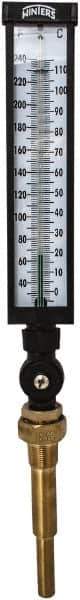 Winters - 30 to 240°F, Industrial Thermometer with Standard Thermowell - 5 Inch Immersion Length, 6 Inch Stem Length, 20 Inch Long, 3/4 Inch Thread - Apex Tool & Supply