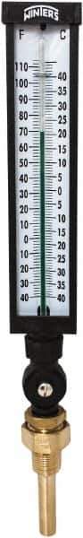 Winters - -40 to 110°F, Industrial Thermometer with Standard Thermowell - 3 Inch Immersion Length, 3-1/2 Inch Stem Length, 17 Inch Long, 3/4 Inch Thread - Apex Tool & Supply