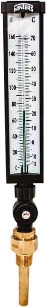 Winters - -15 to 160°F, Industrial Thermometer with Standard Thermowell - 3 Inch Immersion Length, 3-1/2 Inch Stem Length, 17 Inch Long, 3/4 Inch Thread - Apex Tool & Supply