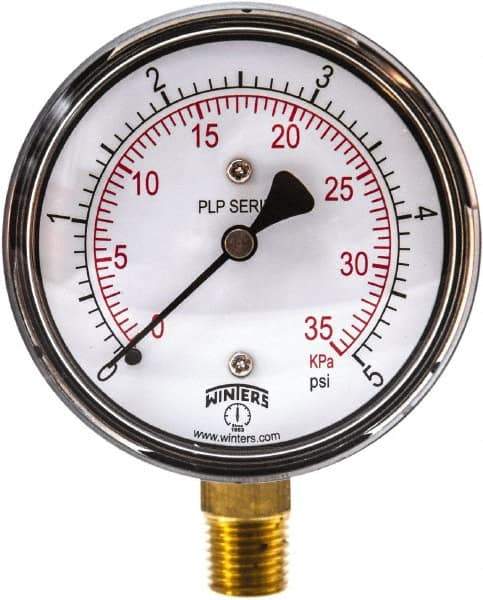 Winters - 5 psi, Pressure Test Gauge and Calibrator - 2-1/2 Inch Diameter - Apex Tool & Supply