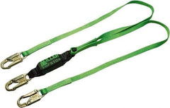 Miller - 6' Long, 310 Lb Capacity, 2 Leg Locking Snap Hook Harness Lanyard - Webbing, Locking Snap Hook Anchorage Connection - Apex Tool & Supply