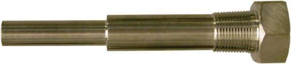 Winters - 6-3/4 Inch Overall Length, 3/4 Inch Thread, 304 Stainless Steel Thermowell - 5 Inch Insertion Length - Apex Tool & Supply