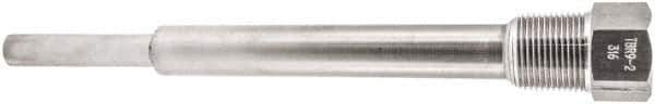 Winters - 10 Inch Overall Length, 3/4 Inch Thread, 316 Stainless Steel Thermowell - 7-1/2 Inch Insertion Length - Apex Tool & Supply