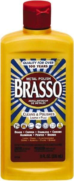 Brasso - 8 Fluid Ounce Liquid Metal Polish - Unscented, Bottle - Apex Tool & Supply