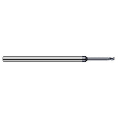 Variable Helix End Mills for Free Machining Steels - 0.0310″ (1/32″) Cutter Diameter × 0.0470″ (3/64″) Length of Cut × 0.0930″ (3/32″) Reach Carbide Square End Mill for Free Machining Steels, 3 Flutes, AlTiN Coated - Exact Industrial Supply